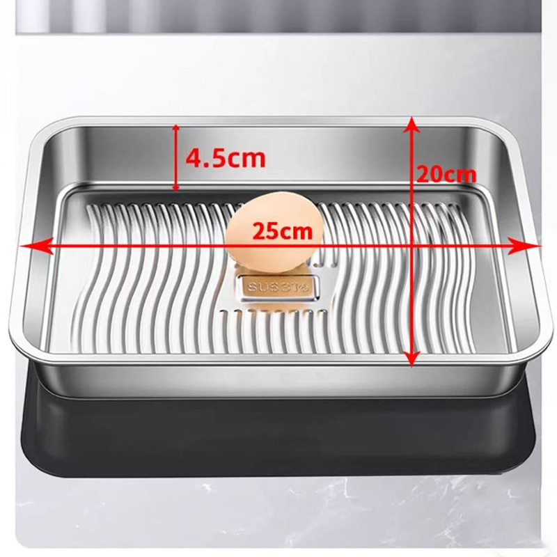 FreshLock Stainless Steel Food Storage Tray With Lid For Dumplings BBQ Picnic Serving 5