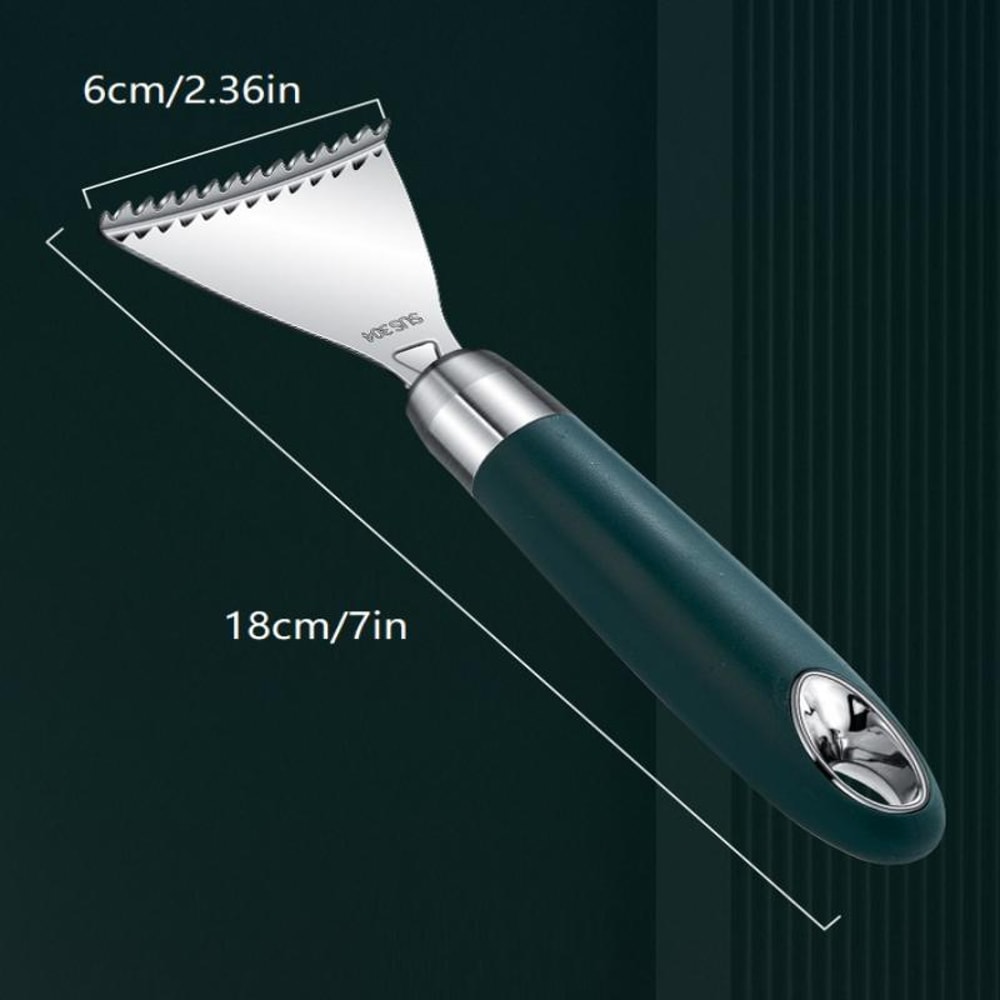 Stainless Steel Fish Scale Scraper with Non Slip Handle for Fast Kitchen Prep