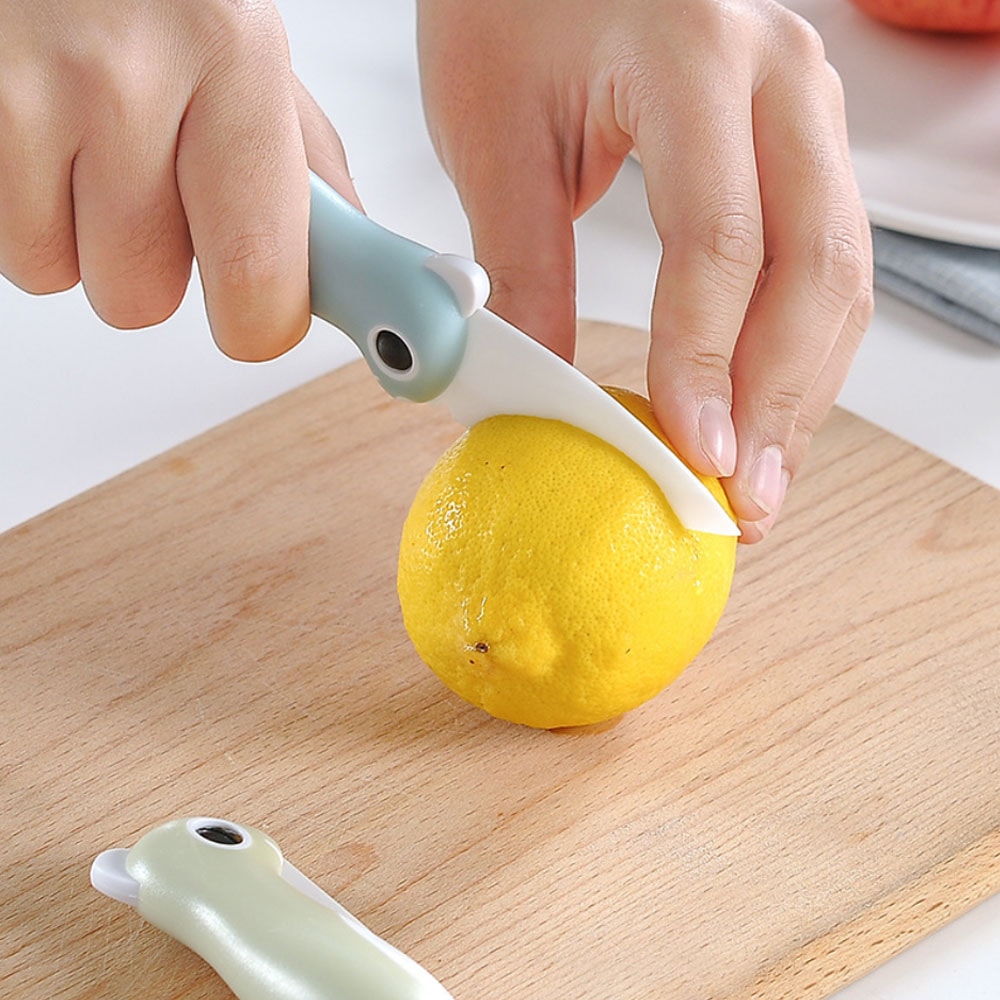 Cartoon Ceramic Folding Fruit Knife for Kids Safe Mini Portable Peeler