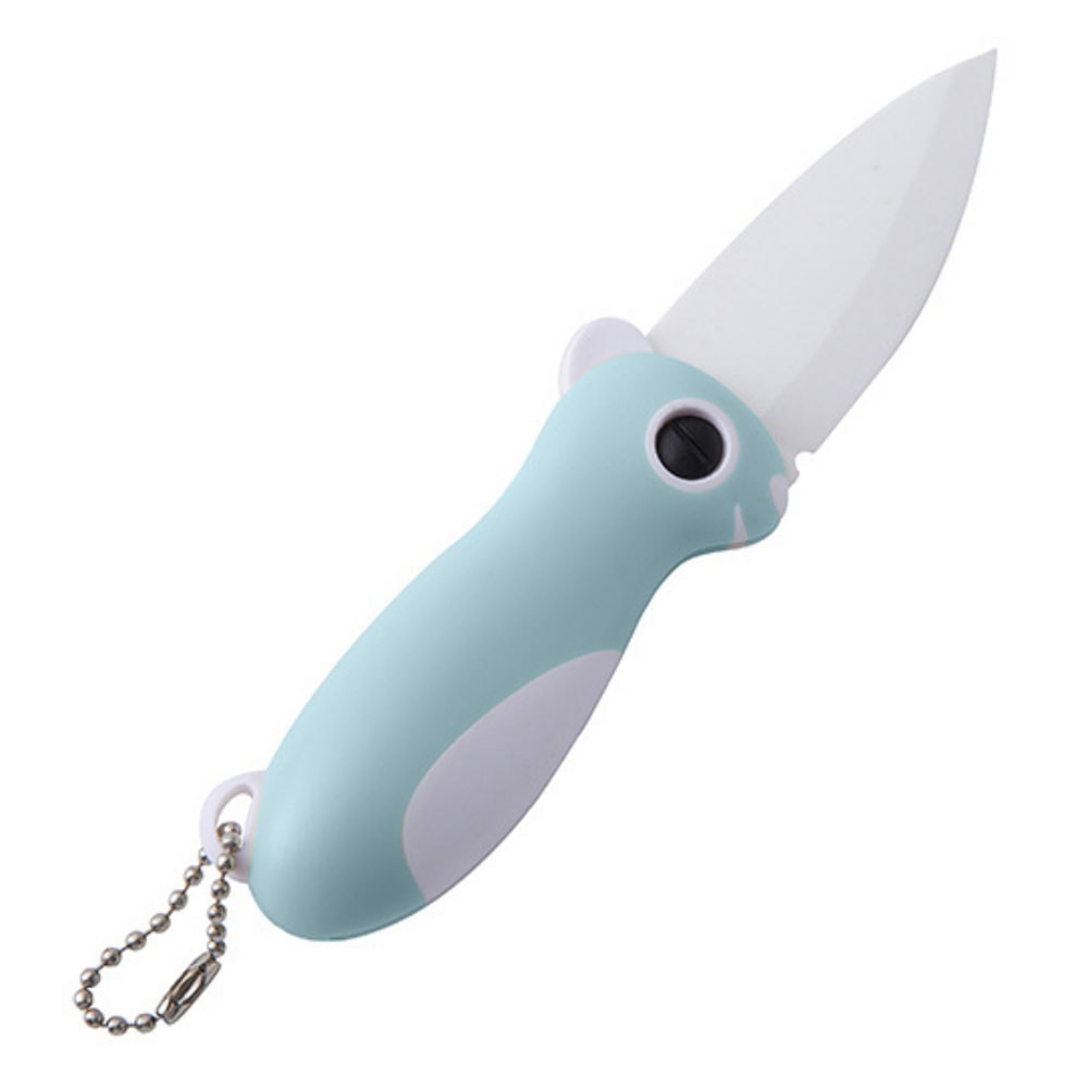 Cartoon Ceramic Folding Fruit Knife for Kids Safe Mini Portable Peeler