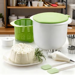 artisan cheese making kit with tofu press, mold set & filter drain for homemade cheese