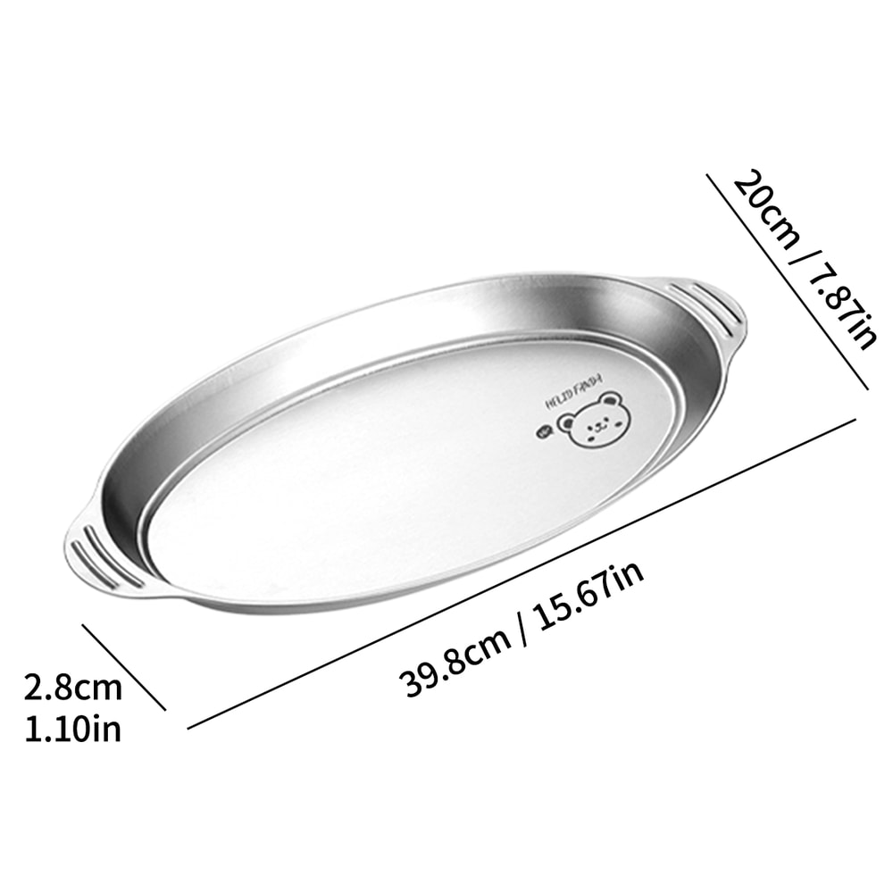 Premium Stainless Steel Fish Plate Oval Serving Tray for Steaming, Sushi, Desserts & Family Dining