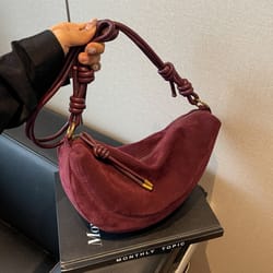 luna faux suede dumpling shoulder bag for women