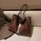 Vintage Soft Leather Tote Bag For Women Large Capacity Korean Style Shoulder Bucket Handbag 3
