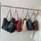 Vintage Soft Leather Tote Bag For Women Large Capacity Korean Style Shoulder Bucket Handbag 0