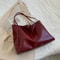 Vintage Soft Leather Tote Bag For Women Large Capacity Korean Style Shoulder Bucket Handbag 5