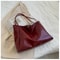 Vintage Soft Leather Tote Bag For Women Large Capacity Korean Style Shoulder Bucket Handbag 9