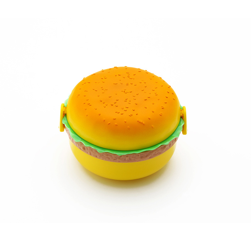 BurgerStack Kids Insulated Lunch Box Microwave Safe Double Layer Bento Container 2