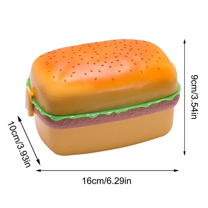 BurgerStack Kids Insulated Lunch Box Microwave Safe Double Layer Bento Container 3