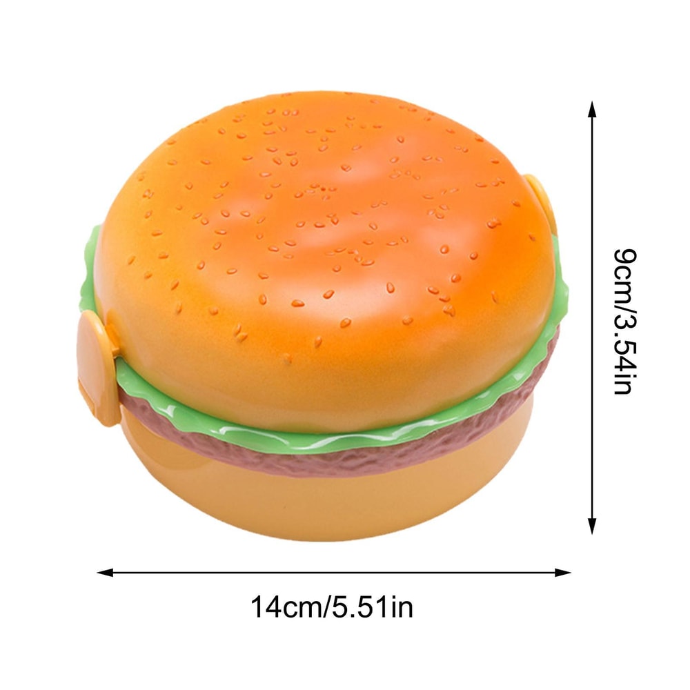 BurgerStack Kids Insulated Lunch Box Microwave Safe Double Layer Bento Container 4