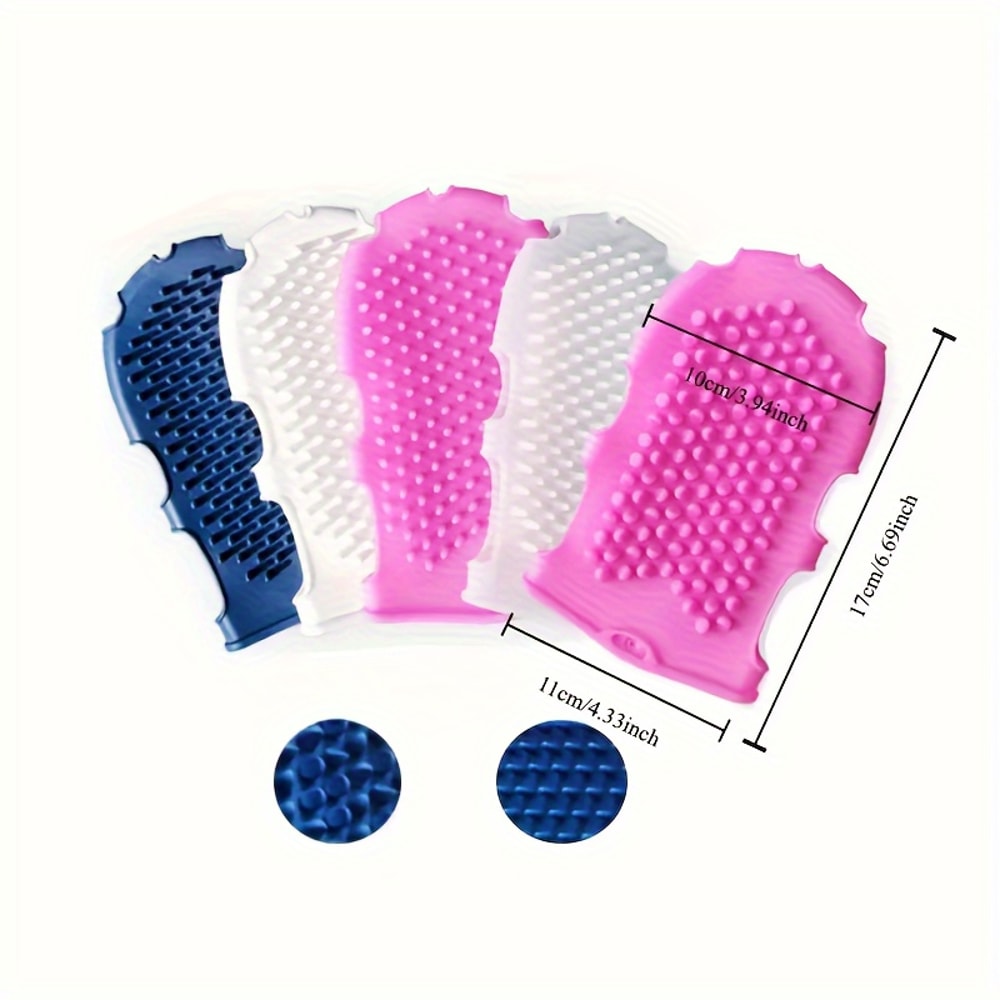 Silicone Exfoliating Shower Gloves Body Scrub Bath Brush Set