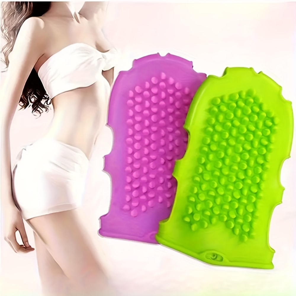 Silicone Exfoliating Shower Gloves Body Scrub Bath Brush Set