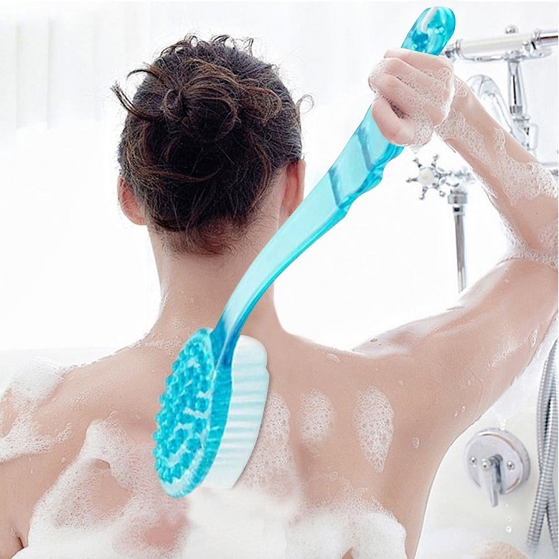 Gentle Exfoliating Back Bath Brush With Long Handle For Deep Skin Cleansing Massage 0