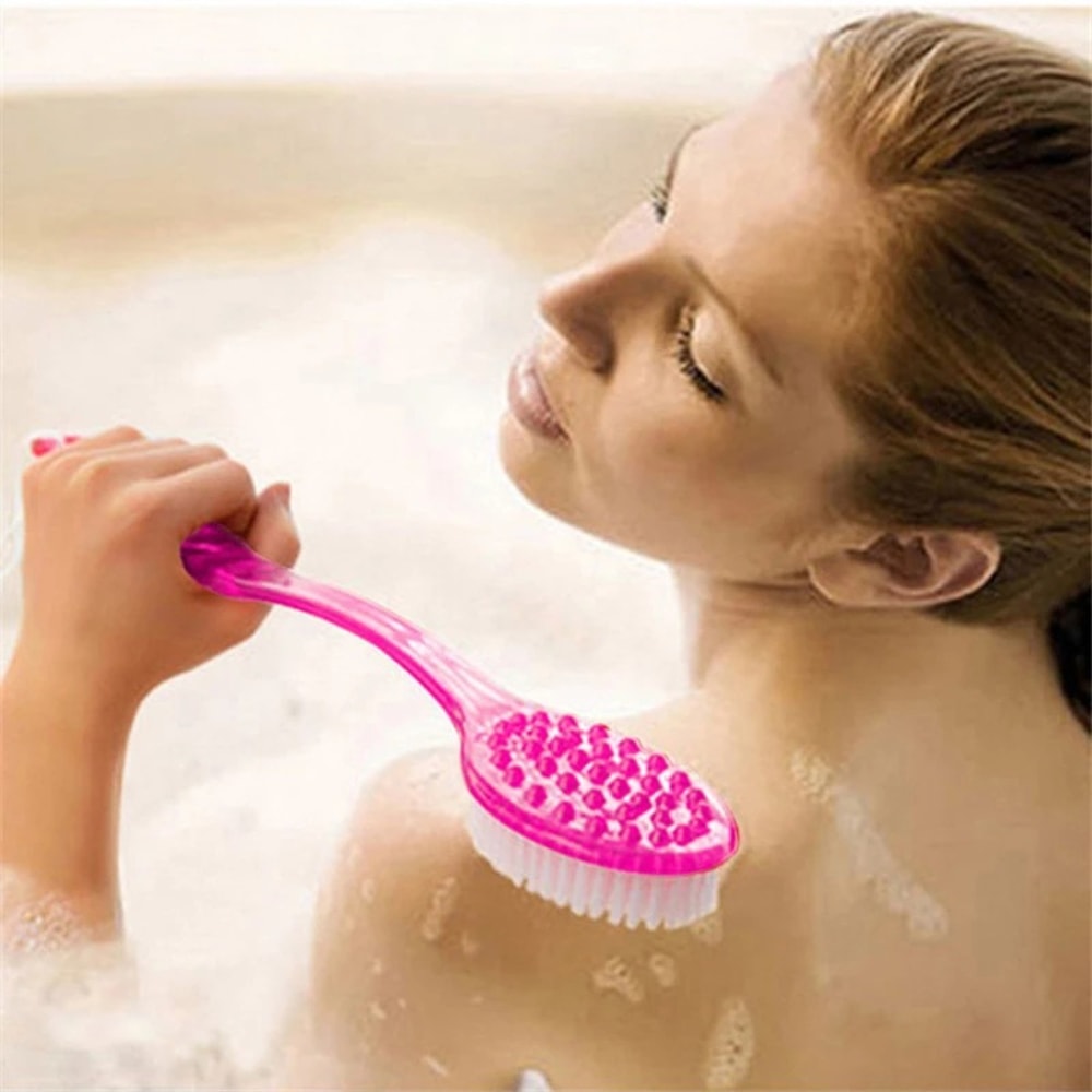Gentle Exfoliating Back Bath Brush With Long Handle For Deep Skin Cleansing Massage 1