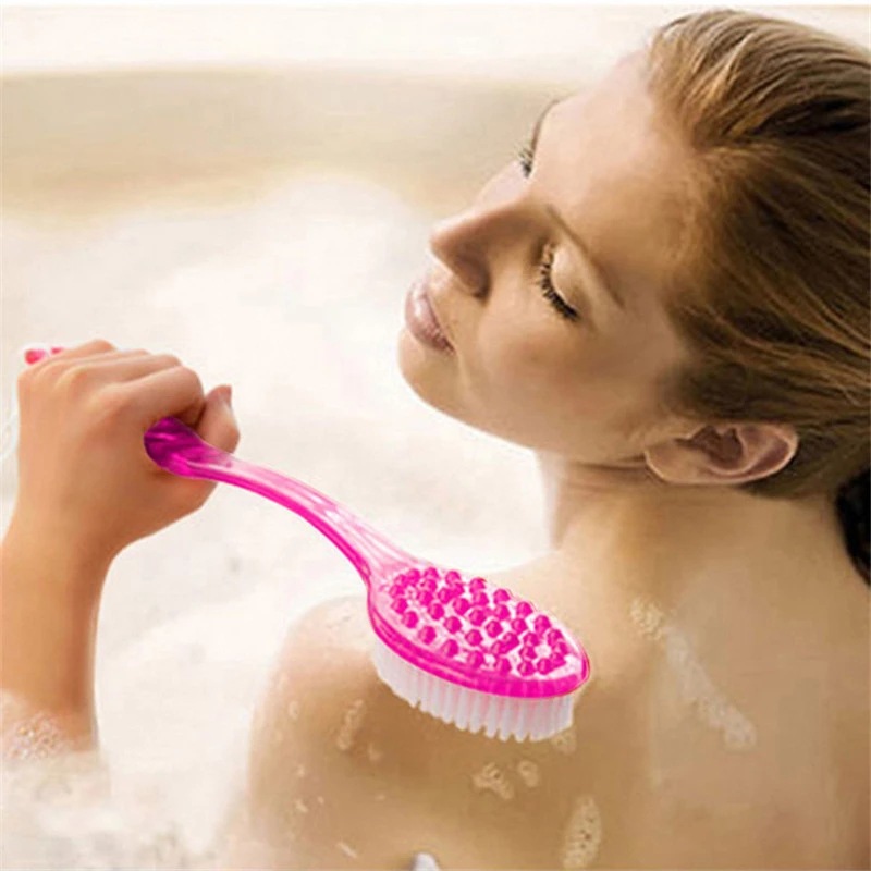 Gentle Exfoliating Back Bath Brush With Long Handle For Deep Skin Cleansing Massage 1