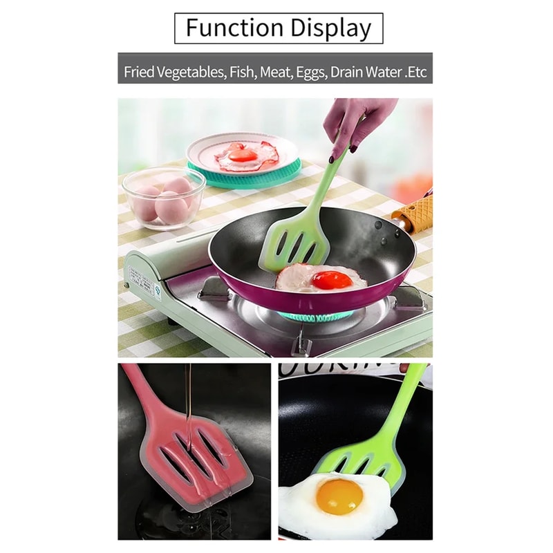 Heat Resistant Silicone Spatula Non Stick Kitchen Turner for Frying & Cooking