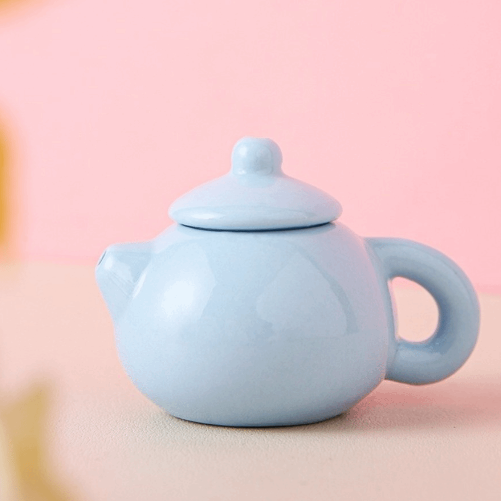 Chinese Floral Ceramic Mini Teapot Decorative Tea Pot Ornament for Zen Home Decor