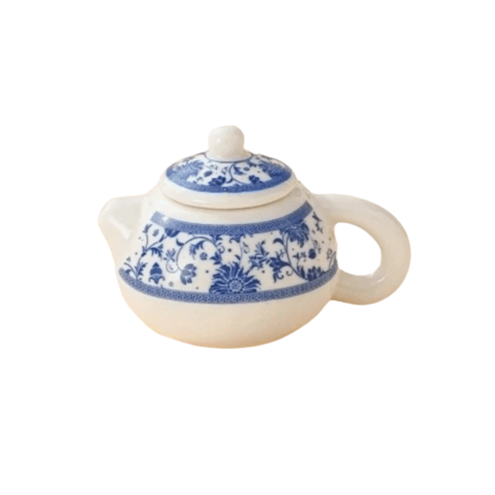 Chinese Floral Ceramic Mini Teapot Decorative Tea Pot Ornament for Zen Home Decor