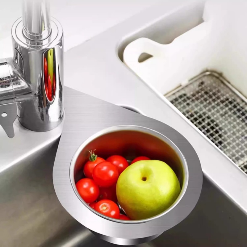SwanGrip Stainless Steel Sink Strainer Basket For Kitchen Corner Drain Storage 1