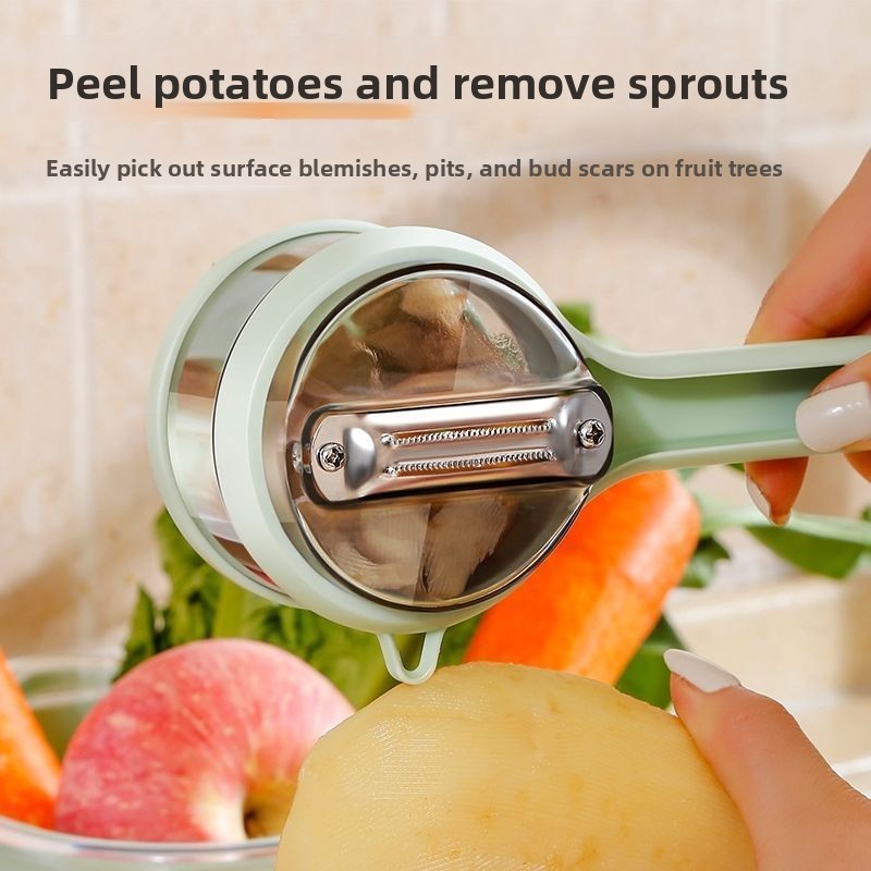 Multi-Function Kitchen Peeler with Storage for Fruits and Potatoes