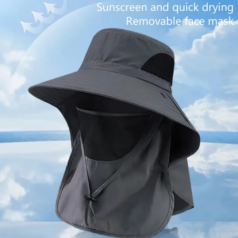TrailShield UV Protection Fishing Hat with Neck Flap for Hiking, Camping & Outdoor Adventures