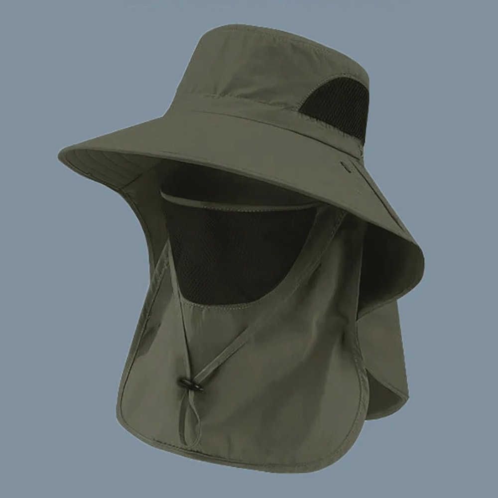 TrailShield UV Protection Fishing Hat with Neck Flap for Hiking, Camping & Outdoor Adventures