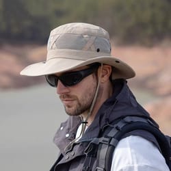 trailguard wide brim fishing hat for hiking, camping & uv sun protection