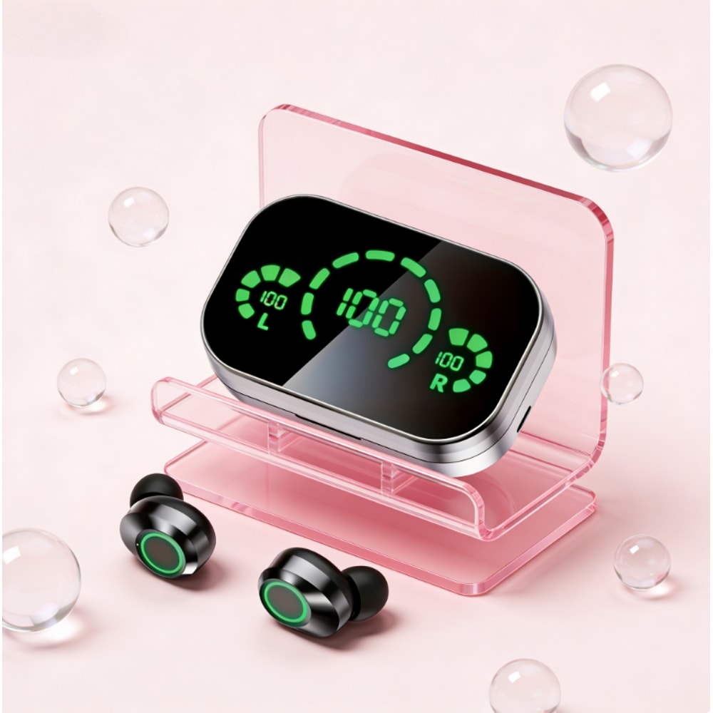 PulseSync Wireless Earbuds with LED Charging Case and Noise-Reducing Mic