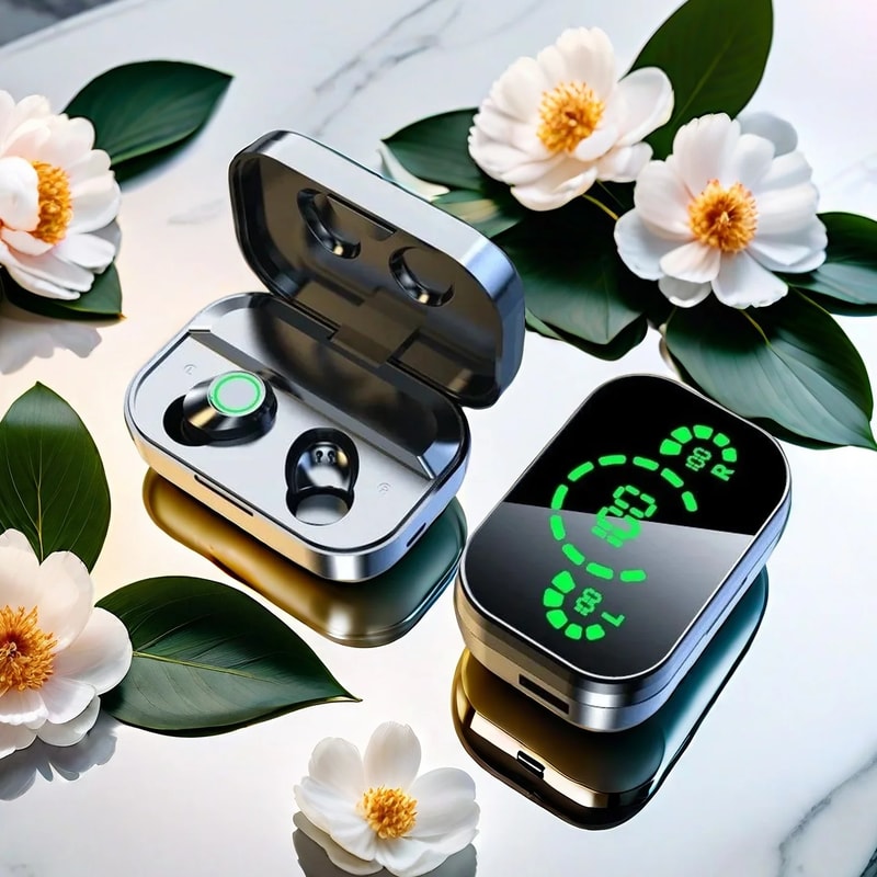 PulseSync Wireless Earbuds with LED Charging Case and Noise-Reducing Mic