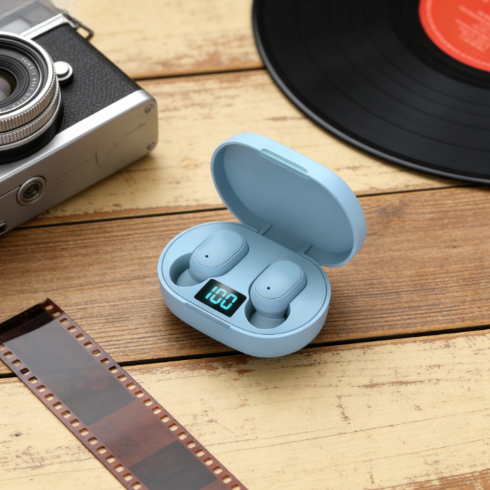 AeroBass TWS Wireless Earbuds With Noise Cancelling Mic LED Power Display 0