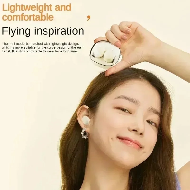 Mini Bluetooth Earbuds TWS Wireless Headset with Portable Comfort Fit Charging Case