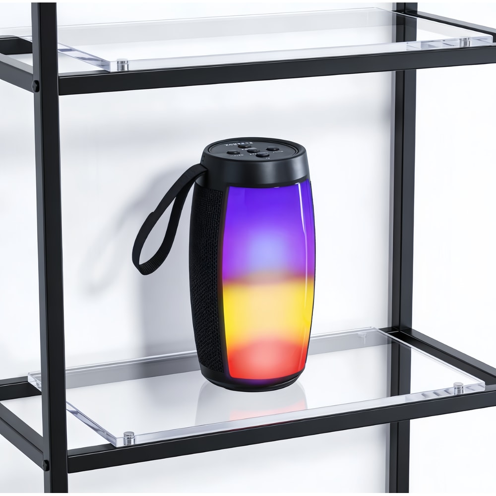 PulseGlow Portable Bluetooth Speaker With LED Lights Deep Bass Sound System 0