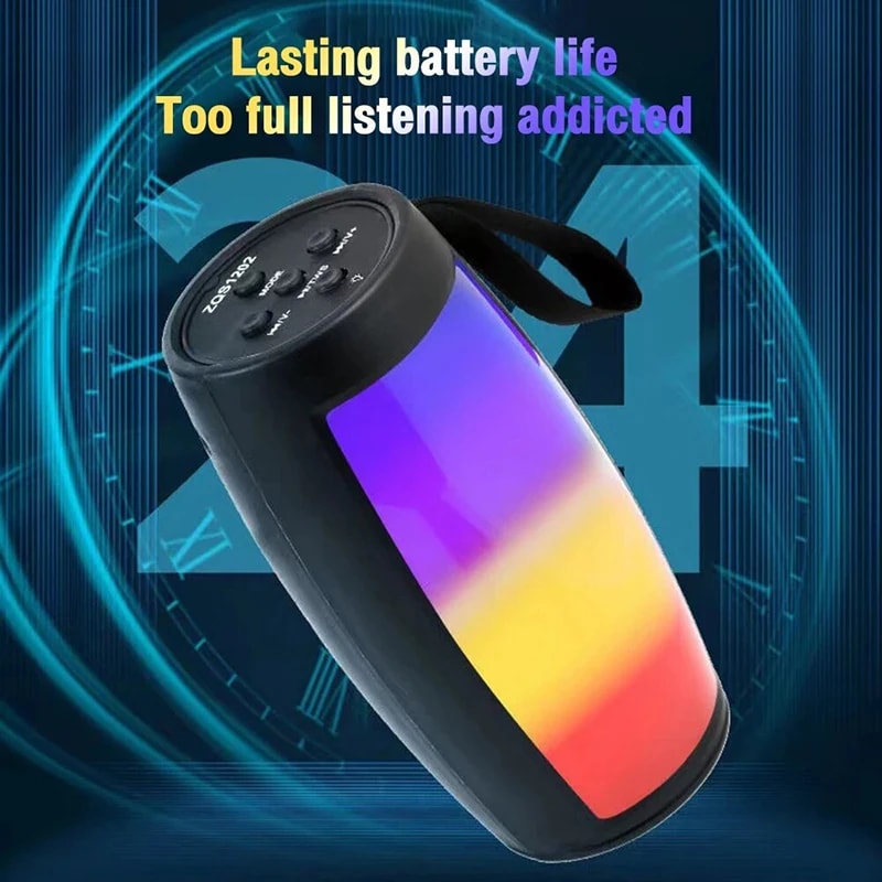 PulseGlow Portable Bluetooth Speaker With LED Lights Deep Bass Sound System 1