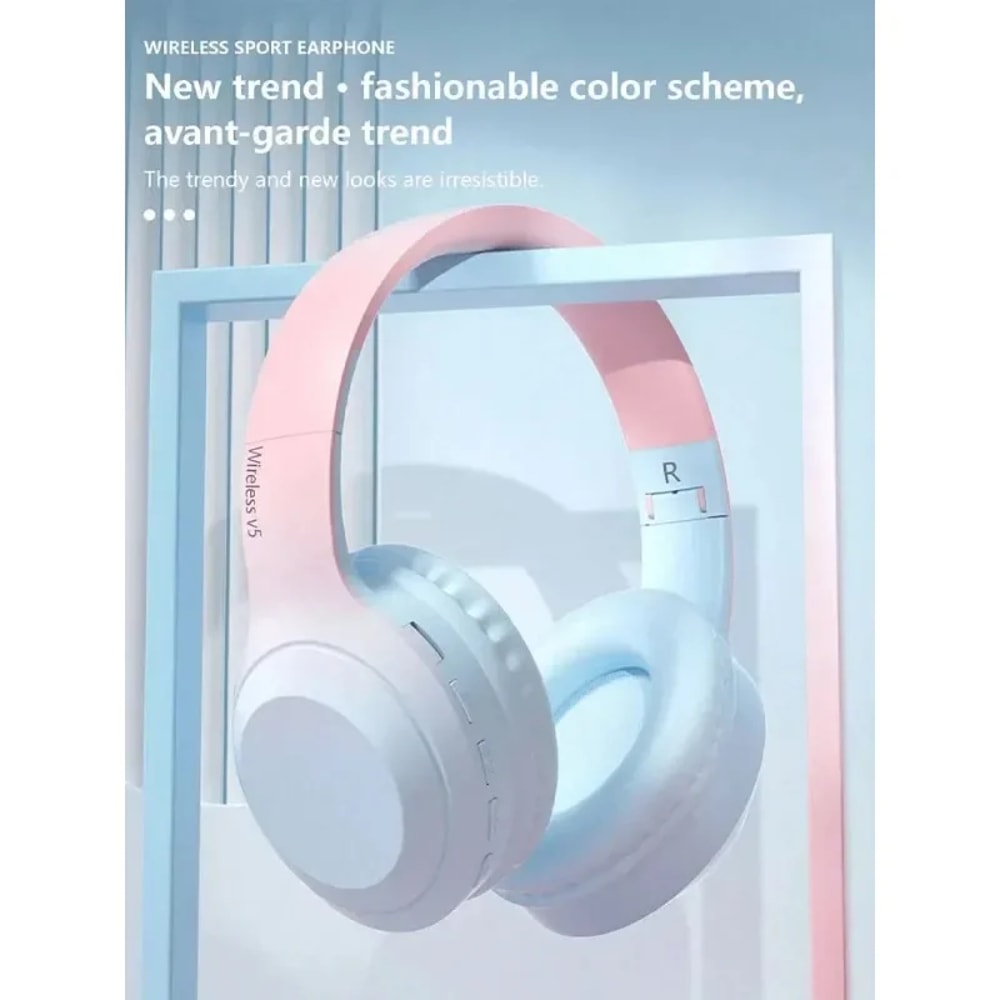 Foldable Wireless Gaming Headset with Noise Cancellation and Low Latency Audio