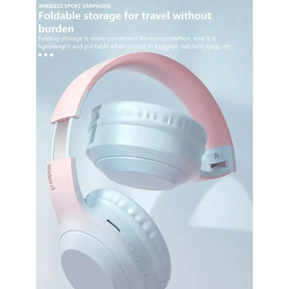 Foldable Wireless Gaming Headset with Noise Cancellation and Low Latency Audio
