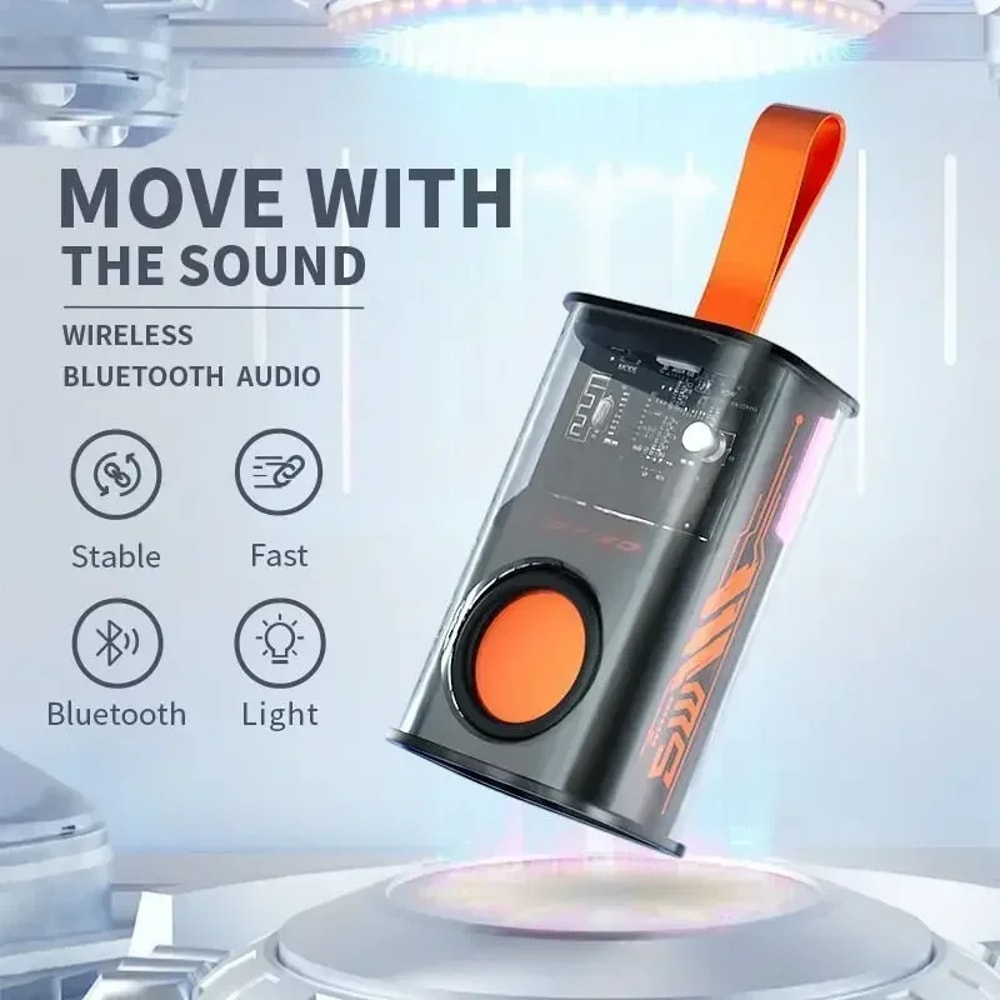 Mini RGB Bluetooth Speaker Portable Wireless Sound Box with Deep Bass & TWS Stereo