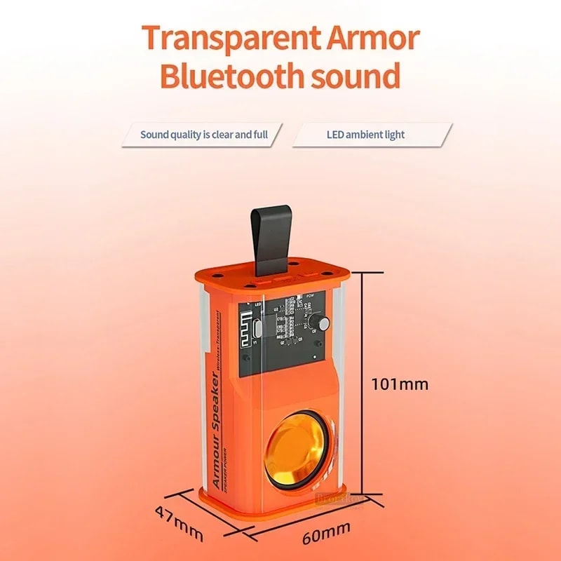 Mini RGB Bluetooth Speaker Portable Wireless Sound Box with Deep Bass & TWS Stereo