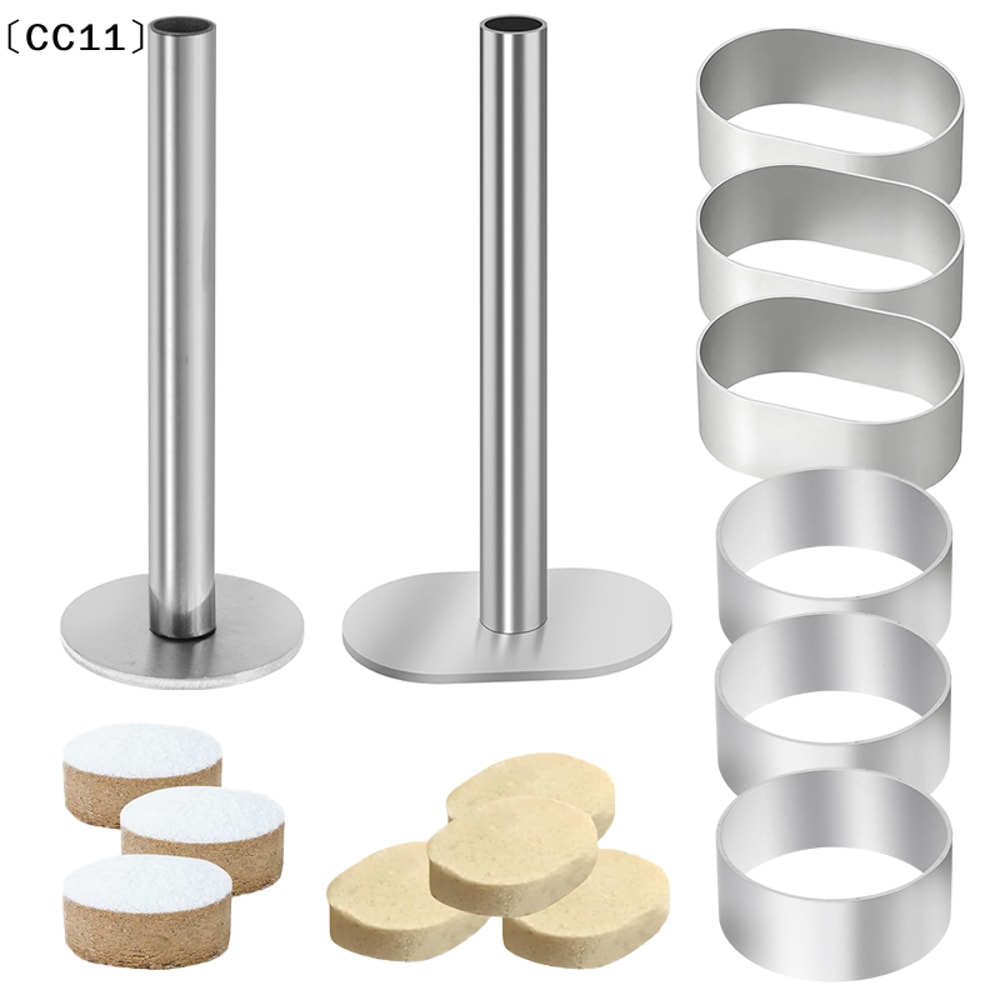 Stainless Steel Pastry Ring Mold Set with Pusher for Pulburon, Mousse & Dessert Baking