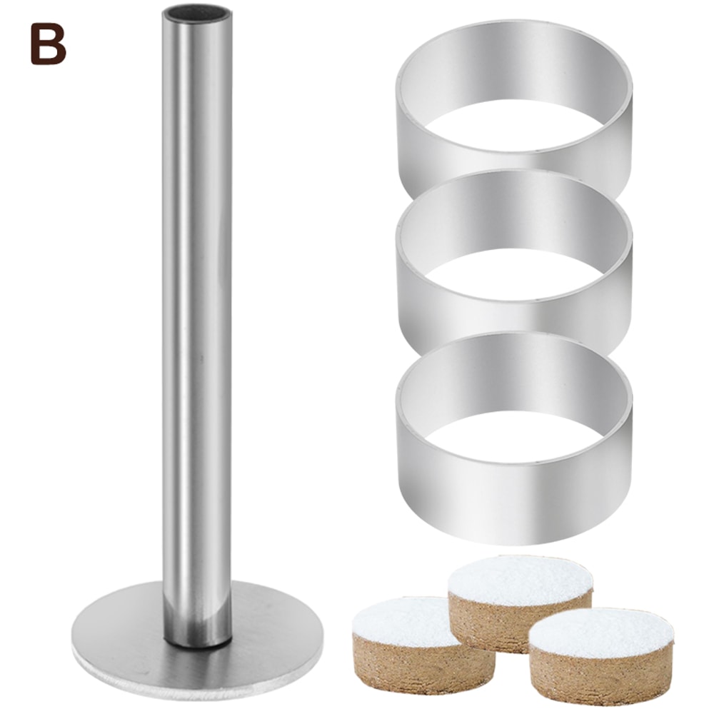 Stainless Steel Pastry Ring Mold Set with Pusher for Pulburon, Mousse & Dessert Baking