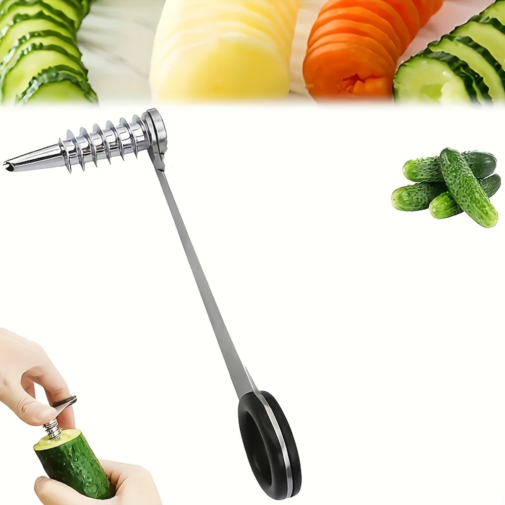 SpiralPro Stainless Steel Vegetable Spiral Cutter for Potatoes, Zucchini & Creative Kitchen Prep