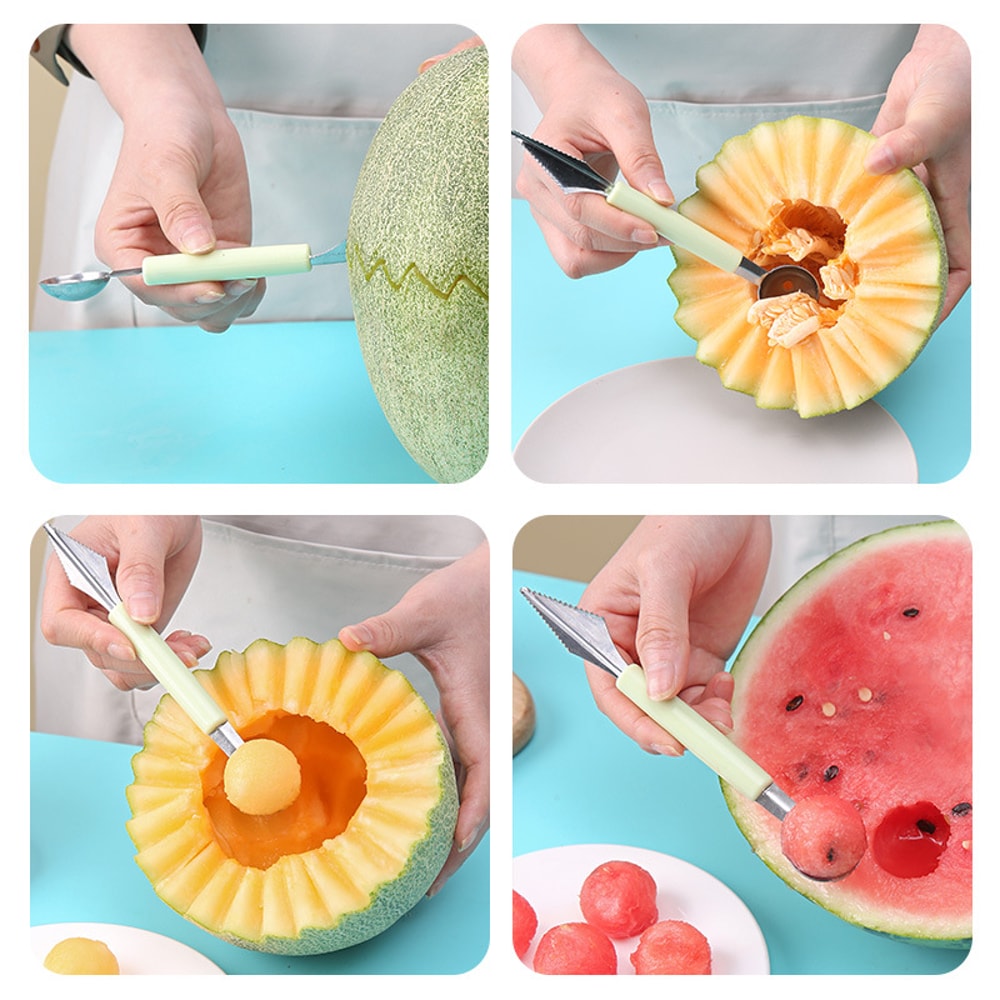 Premium Fruit Carving Knife Melon Baller Scoop Set For Watermelon Fruit Platters And Kitchen Decor 4