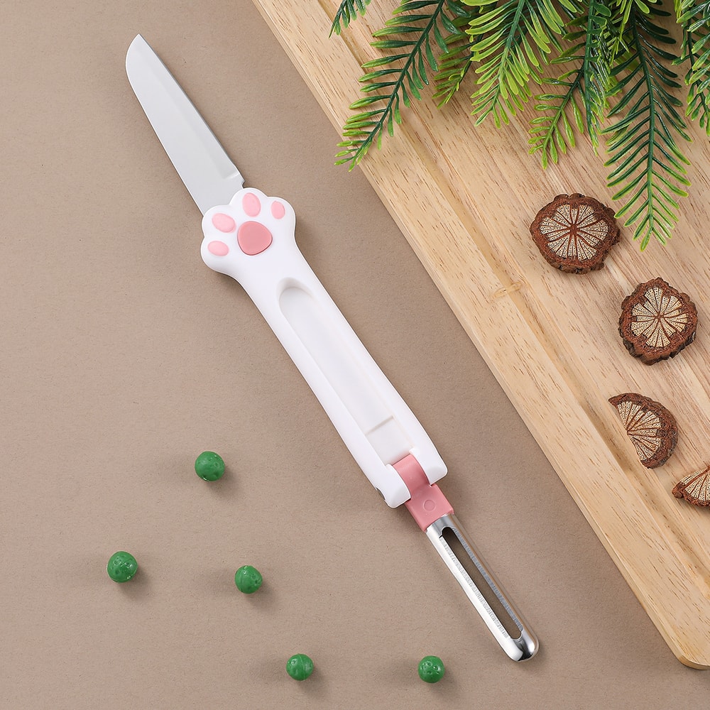 FoldMate Portable Fruit Knife and Stainless Steel Peeler for Easy Kitchen Prep