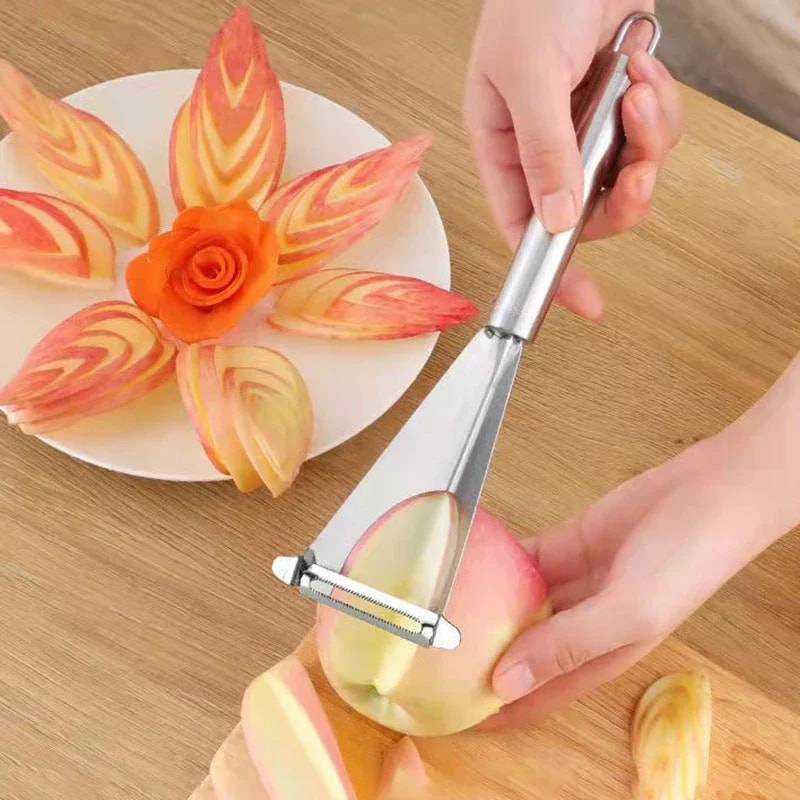 Triangle Stainless Steel Fruit Carving Knife for Decorative Fruit Platters & Vegetable Garnishes