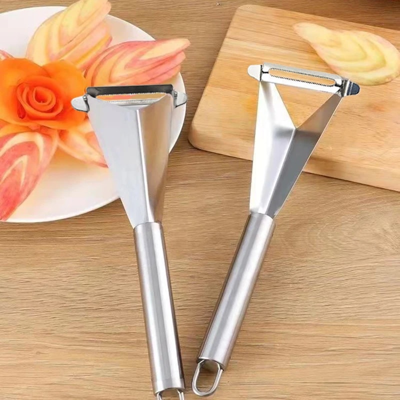 Triangle Stainless Steel Fruit Carving Knife for Decorative Fruit Platters & Vegetable Garnishes