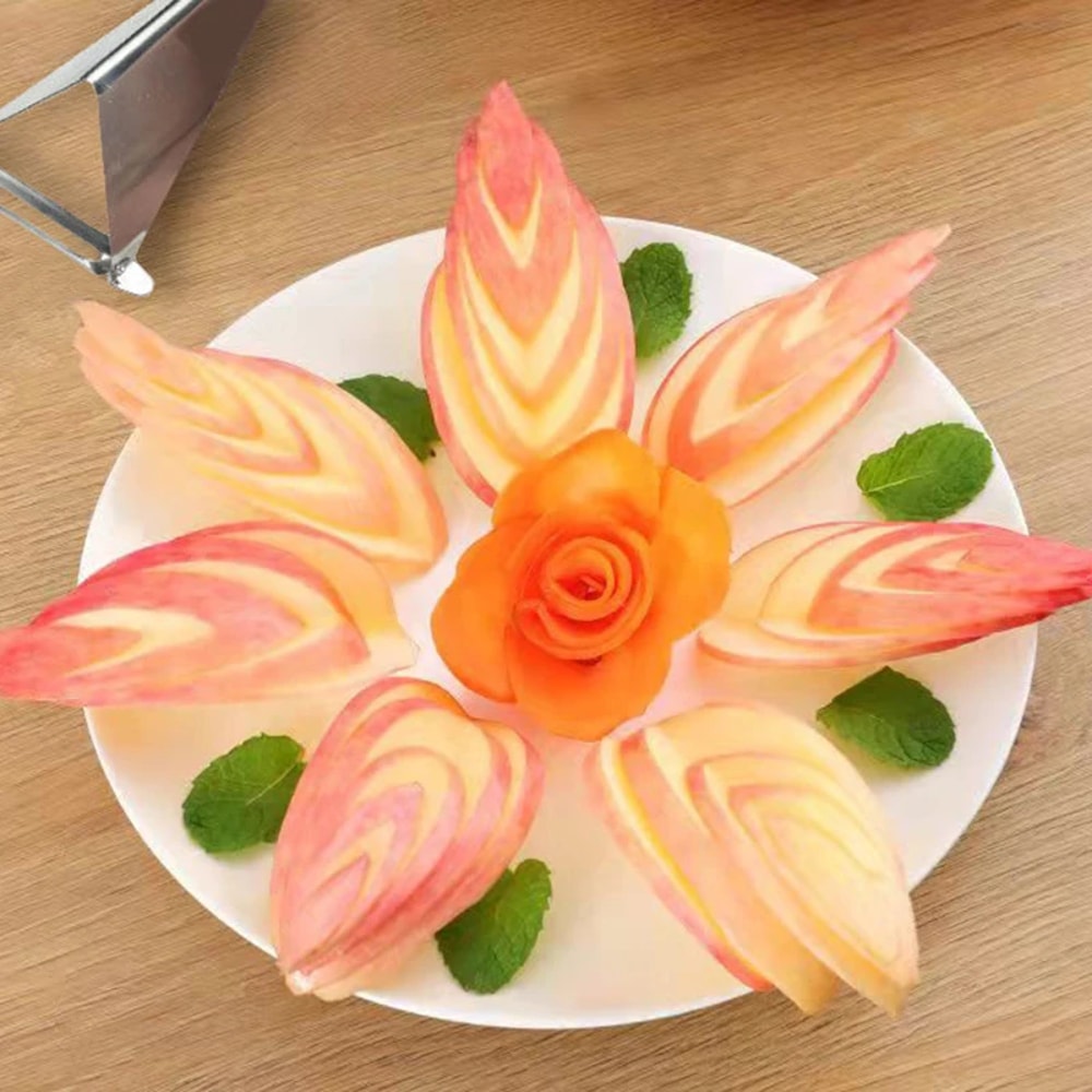 Triangle Stainless Steel Fruit Carving Knife for Decorative Fruit Platters & Vegetable Garnishes