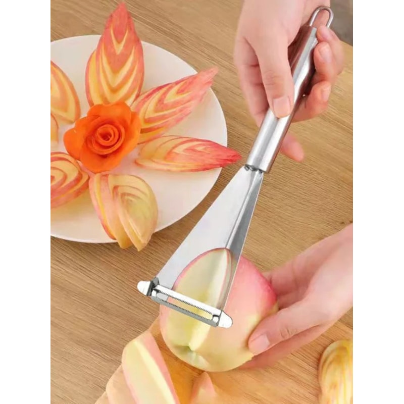 Triangle Stainless Steel Fruit Carving Knife for Decorative Fruit Platters & Vegetable Garnishes