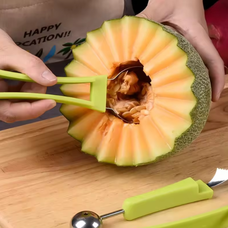 Watermelon Cutter Melon Baller Fruit Carving Scoop Set 2