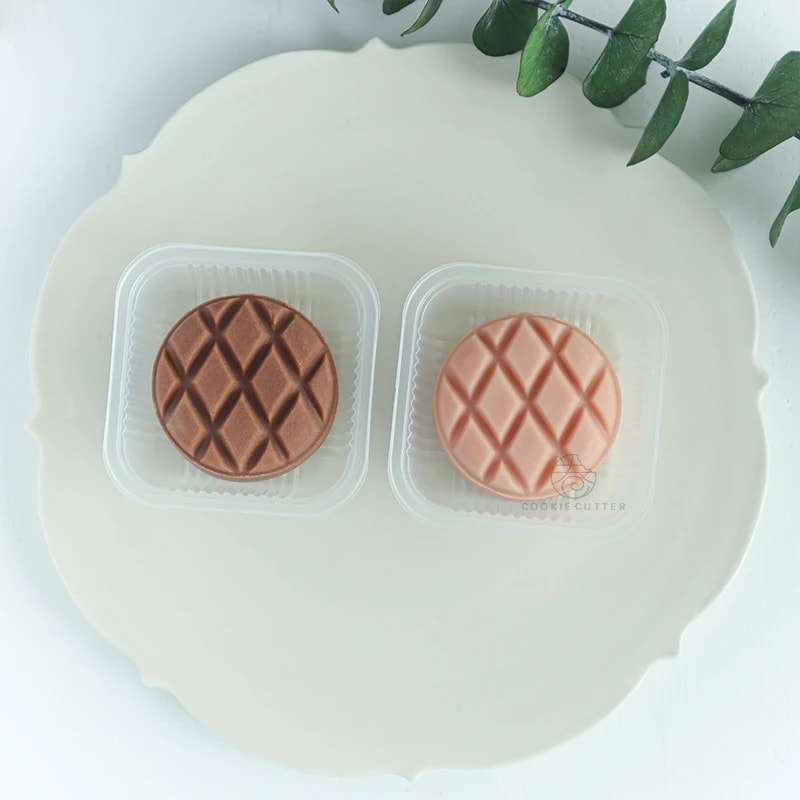 DIY Mooncake Mold Press with Pineapple & Diamond Pattern Stamps for Homemade Pastry Baking