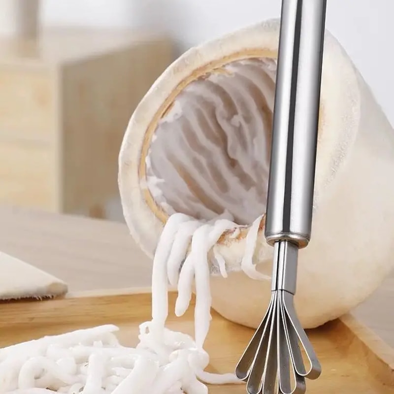 CocoClean Stainless Steel Coconut Scraper For Easy Coconut Meat Removal 4