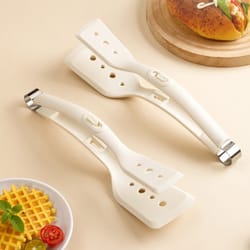 heatsafe silicone kitchen tongs spatula for nonstick pans and easy food flipping